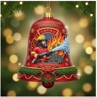 Firefighter Christmas Bell Ornament Advent Calendar - Metal Festive Decoration for Families & Collectors