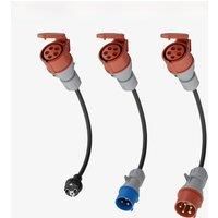 d 11kW CEE 16A 5Pin Adapter Set Including 3Phase 32A Red, 1Phase 16A Blue, 1-Phase Schuko Plug for Charging Station EV Charger
