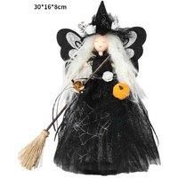 Butterfly Witch Doll Silk Treetop Star Ornament - Hand-Sewn Decorative Home Accent