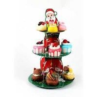 Halloween or Christmas 3-Tier Decorative Cake Stand - Festive Plastic Home Display Tray