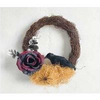 Halloween Dead Rose & Crow Wreath - Horror Door Wall Art, Durable Composite Materials, Gothic Style