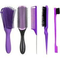 5-Piece Hair Comb Set - 4 Colours
