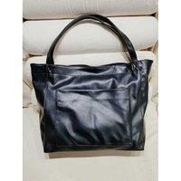 Unisex Black Vintage Style Vegan Leather Tote Bag - Spacious Classic Handbag, 7 Colours