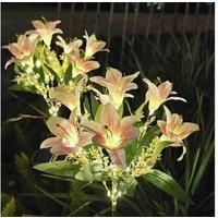 7-Head Solar LED Lily Garden Lights - Waterproof Outdoor Path Lantern
