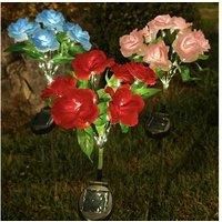 Solar LED 7-Head Rose Garden Light - Waterproof Outdoor Pathway Lamp
