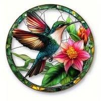 European Style Hummingbird Painted Acrylic Suncatcher 8*8*0.2Cm