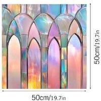 Colorful Flower Static Glass Sticker 50*50Cm