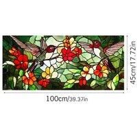 Colored Flower Static Glass Sticker 45*100Cm
