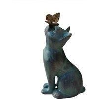 Modern Resin Cat & Butterfly Garden Ornament - Outdoor Decorative Sculpture