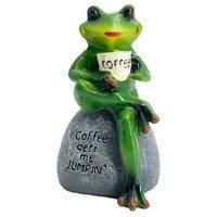 Outdoor Frog Drinking Coffee Garden Ornament