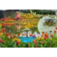 Solar-Powered Outdoor Hanging Bird Bath - Blue Or Pink