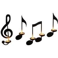 Musical Note Candlestick Wall Hanging Set