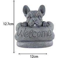 Outdoor Garden Puppy Welcome Sign - Weather-Resistant Resin Garden Ornament & Patio Decor