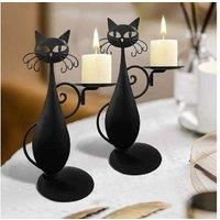 Vintage Black Cat Candlestick Ornament