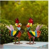 Colorful Iron Rooster Ornaments