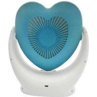 3-in-1 Heart-Shaped LED Fan Makeup Mirror - Portable, USB Rechargeable & Silent Cooling