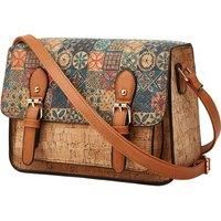 Unisex Green Large-Capacity Retro Messenger Bag With Unique Embossed Prints