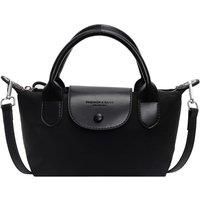 Unisex Khaki Modern Longchamp-Inspired Dumpling-Style Nylon Handbag In Vibrant Contrasting Colours