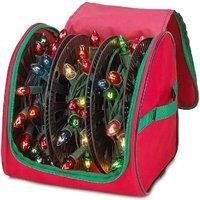 Christmas LED Light Storage Bag - Red Oxford Cloth, Boneless, 24x24x24cm, Festive Decoration Organiser