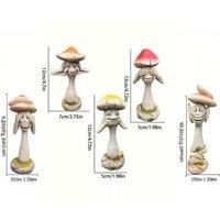 Whimsical Resin Mushroom Decorations For Home Or Garden - Single Or Set Of 3