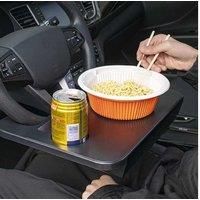 Black ABS Car Multi-Functional Storage Table - Portable, Adjustable, Lightweight