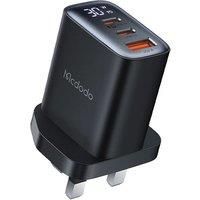 30W Triple-Port Pd Fast Charger With Voltage And Current Display