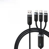 Toocki 3 in 1 USB C Cable For iPhone 14 13 12 Pro 11 XR Charger Cable 66W Micro USB Type C Cable for