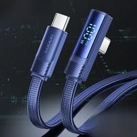 Toocki PD100W Type C To C Cable for Samsung Xiaomi Led Digital Fast Charging USB C Bend Wire for