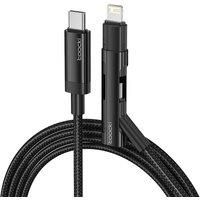 Toocki 2 in 1 USB C Charge Cable 60W For Huawei Portable USB C To Type C Lighting Charging Cable For iPhone 14 13 12 Samsung S23