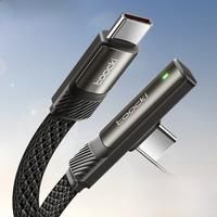 Toocki 100W USB C To USB Type C Cable 90 Degree Display Super Fast Charging C To C Cable For iPhone