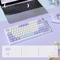 AJAZZ AK820 75% Layout Wired Mechanical Gaming Keyboard, with Volume Knob, Southward LED, PBT Keycaps, Programmable RGB