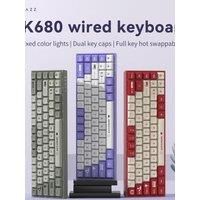 AK680 wired keyboard Mixed color lights Dual key caps Full key hot swappable