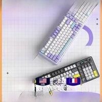 AJAZZ AK980 Mechanical Keyboard Multi-function Knob GASKET Structure Color Screen Wireless Gaming Keyboard PC Gamer Accessories