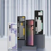 AJAZZ AK980 V2 Three-mode Wired Mechanical Keyboard Hot-swappable Gasket RGB Low-noise Ergonomic Office Gaming Keyboard