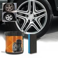 Tire Coating Wax with Sponge Car Tire Retreading Wheel Cleaning Coating Wax Black And Bright Paste