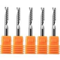 Dreanique 5pcs/lots 1 Flute Spiral End Mill Advertisement Engraving Bit for woodworking Acrylic