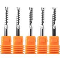 Dreanique 1pc Single Flute Spiral End Mill 1/8 1/4Inch Shank Carbide Aluminum Inch Size Cutter for woodworking Acrylic ACM