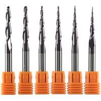 1 pcs Tungsten solid carbide Coated Taper Ball Nose bit CNC milling cutter router bits for wood and