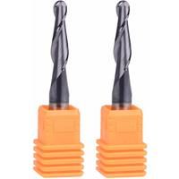 2pcs/Lot R2.0*D6*20*50L*2F Solid Carbide 6mm Ball Nose Tapered End Mills Router Bits CNC Taper Wood