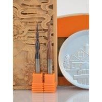 Dreanique 1pc 8mm shank P2BC solid carbide Coated Taper Ball Nose bit R0.5 to R2.0 for wood 3D engraving