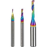 Dreanique 1pc 3.175 6.35mm Inch CNC Single Flute Solid Solid Carbide Alloy End Mill DLC Coating Milling Cutter for Aluminium