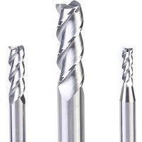 Dreanique 1pcs AU3E 3 flutes sprial end mill carbide steel for Aluminum alloy side and slotting milling high precison
