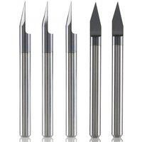 5pcs/lot Flat bottom Carbide PCB Engraving Bit 3.175 30 0.2mm,0.1mm Router Tool for brass steel
