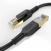 UGOURD Ethernet Cable Cat 8 Network Internet Lan RJ45 CAT8 Cable Round Gold Plated 40Gbps 2000MHz