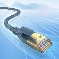 RJ45 CAT8 Ethernet Cable Braided Gradient Color 40Gbps CAT 8 Network Cable Internet Lan Patch Cord