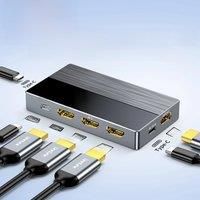 Unnlink 4K 144Hz USB C to HDMI Video Switch 5 In 1 Out 8K 60Hz Thunderbolt 4 HDMI Splitter for