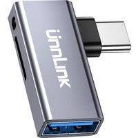 Unnlink 10Gbps 2-in-1 USB C to USB A 3.1 & TF 2.0 Card Reader for GoPro Tachograph Udisk