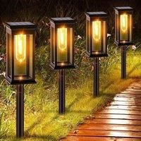 2Pack Solar Outdoor Lights IP65 Waterproof Lawn Lamp LED Landscape Path Lighting for Yard Patio