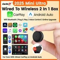 New CarlinKit 5.0 Mini Ultra3 Wireless Android Auto CarPlay 2-In-1 Wireless Adapter WIFI BLE Auto Connect Smart Mini Box For Car