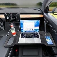 Desk Design for Tesla Model 3 / Y 2024 Car Steering Wheel Laptop Tray Food Desk Portable Office Table for Tesla